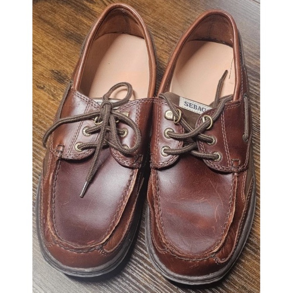Sebago Oiled Waxy Boat Brown Shoes Men's Size 8.5 M